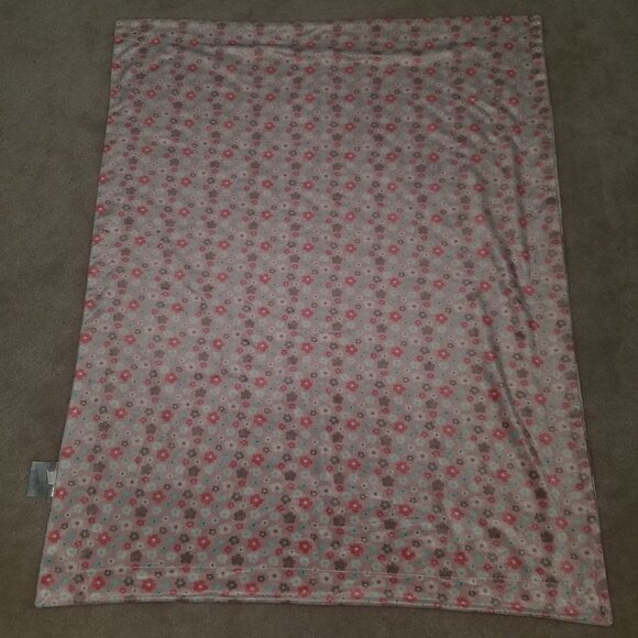 RN 119741 Pink OWLS Fleece Baby Blanket Reversible Lovey Bird Blue Trees Flowers - Picture 5 of 5